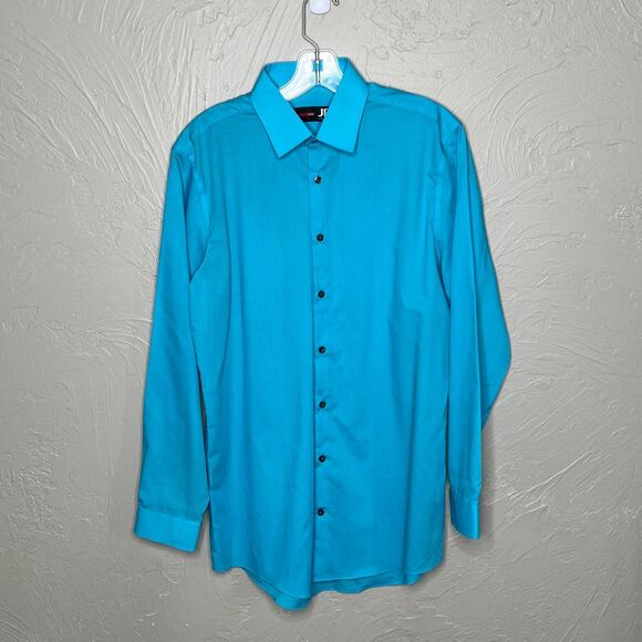 J Ferrar Men’s long sleeve button down shirt size medium 15-15 1/2 32-33 - Picture 1 of 4